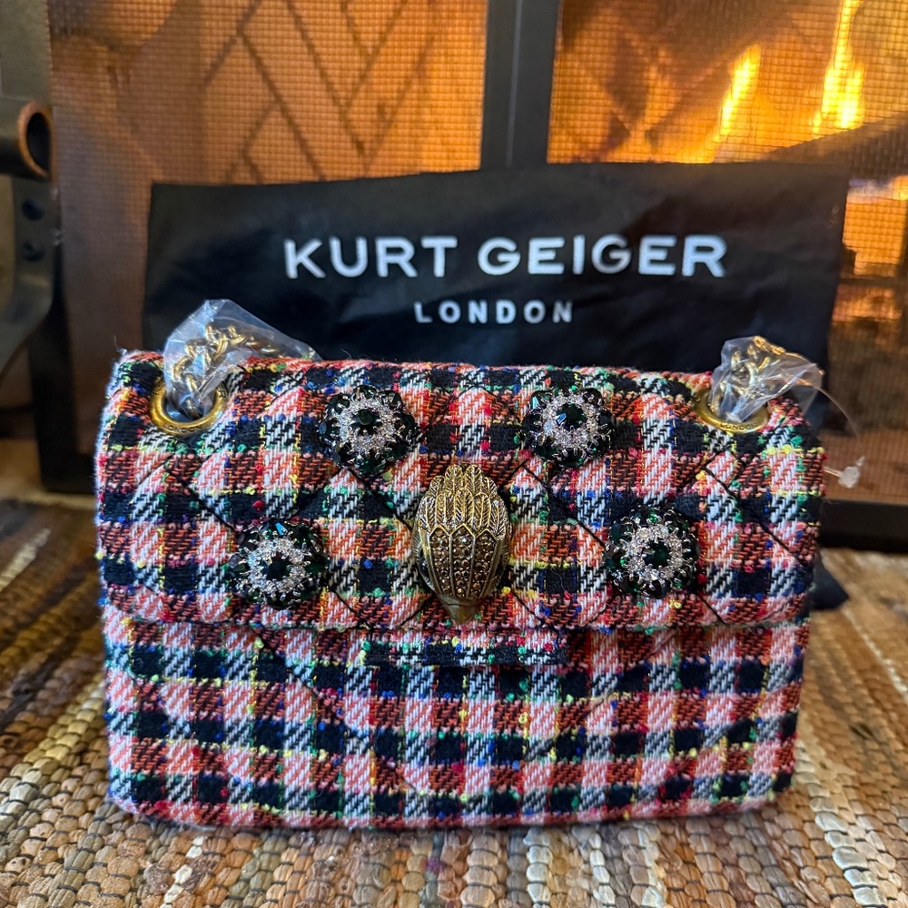 Kurt Geiger Red checker Kensington Bag